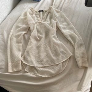 Polka detailed white blouse from Express